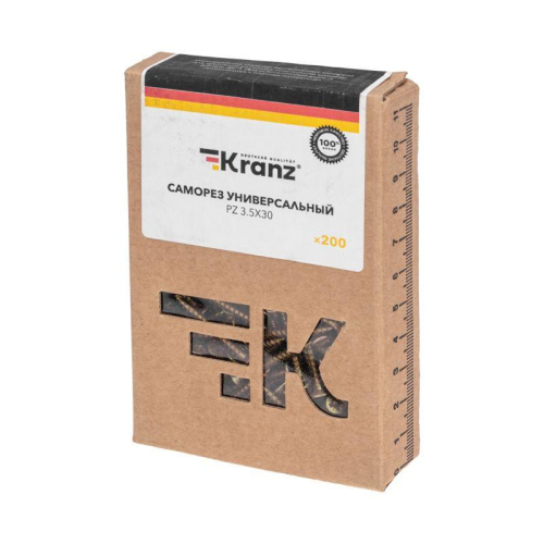 Саморез универсальный 3.5х30 желт. цинк (уп.200шт) Kranz KR-01-3311-004 фото 2
