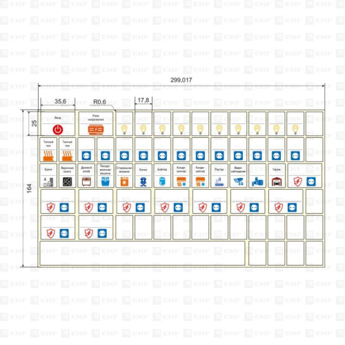 Наклейка модульная большой комплект 164х299 PROxima EKF mn-1-3 фото 5