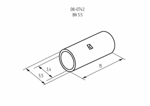 Гильза соединительная (СГ L-15мм) 4-6кв.мм (BN5.5) REXANT 08-0742 фото 2