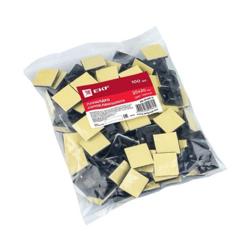 Площадка самоклеящаяся 20х20мм черн. (уп.100шт) EKF plc-20x20-b фото 5