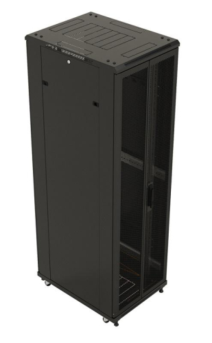 Шкаф напольный 19дюйм 42U 2055х800х1000мм TTB-4281-DD-RAL9004 перф. двери черн. Hyperline 392684 фото 2