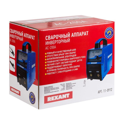 Аппарат сварочный  инверторный АС-200А Rexant 11-0912 фото 5