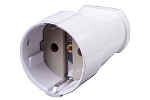 Розетка кабельная ABS-пластик прямая с/з 16А 250В IP20REV бел. Duwi 30458 6