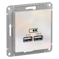 Механизм розетки USB AtlasDesign 5В 1порт х 2.1А 2порта х 1.05А жемчуг SchE ATN000433