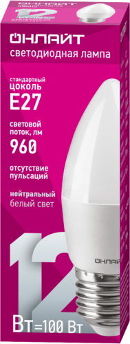 Лампа светодиодная 90 058 OLL-C37-12-230-4K-E27-FR ОНЛАЙТ 90058 фото 2