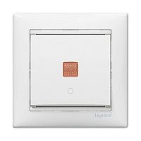 Механизм выключателя 1-кл. СП Valena 10А IP31 250В с зел. индикацией бел. Leg 774410