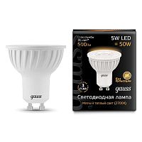 Лампа светодиодная Black MR16 5Вт 3000К тепл. бел. GU10 500лм 150-265В Gauss 101506105