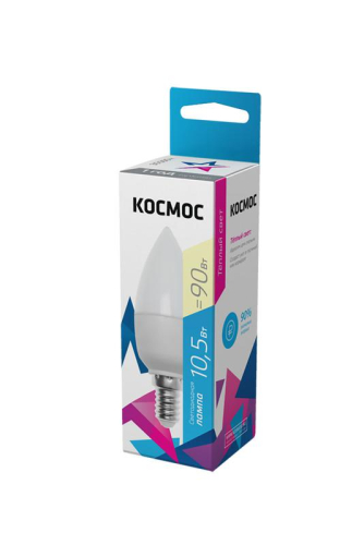 Лампа светодиодная CN 10.5Вт 220В E14 3000К Космос LkecLED10.5wCNE1430