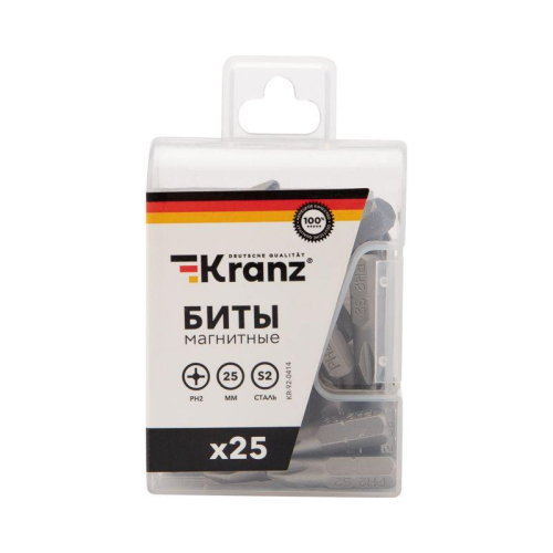 Бита PH2х25мм для шуруповерта (уп.25шт) Kranz KR-92-0414 фото 4
