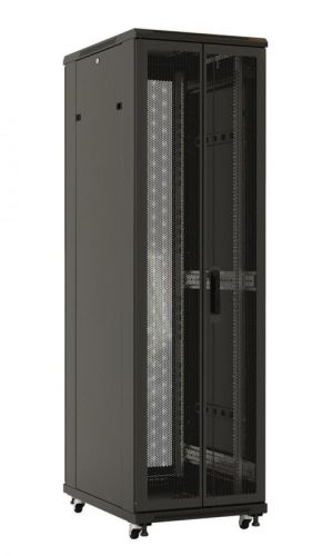 Шкаф напольный 19дюйм 42U 2055х800х1000мм TTB-4281-DD-RAL9004 перф. двери черн. Hyperline 392684 фото 4