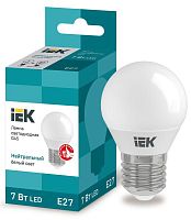 Лампа светодиодная ECO G45 7Вт шар 4000К бел. E27 630лм 230-240В IEK LLE-G45-7-230-40-E27
