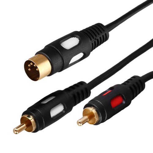 Шнур DIN 5PIN Plug-2 RCA Plug 1.5м (GOLD) Rexant 17-2512 фото 2