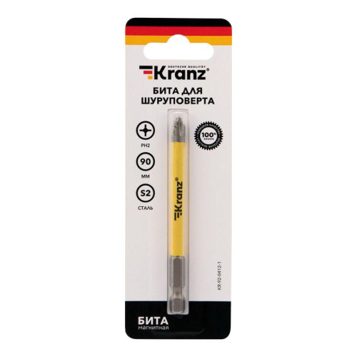 Бита для шуруповерта PH2х90мм (уп.1шт) Kranz KR-92-0412-1 фото 3