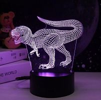 Светильник светодиодный настольный NL-405 "Динозавр" 3Вт RGB USB ночник фиолет. Camelion 14563