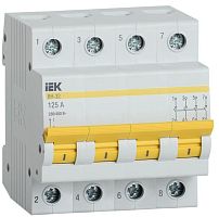 Выключатель нагрузки (мини-рубильник) ВН-32 4Р 125А IEK MNV10-4-125