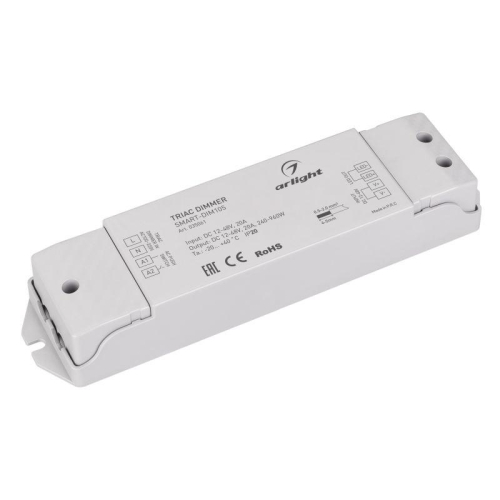 Диммер SMART-DIM105 12-48В 20А TRIAC IP20 пластик 5 лет Arlight 035061
