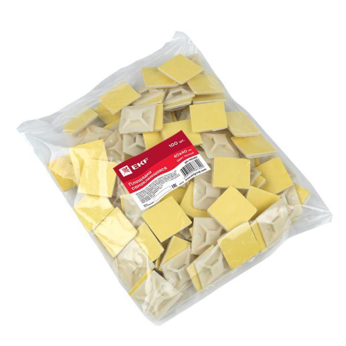 Площадка самоклеящаяся 40х40мм бел. (уп.100шт) EKF plc-40x40 фото 5