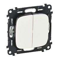 Механизм переключателя 2-кл. СП Valena Allure 10А IP20 250В с лиц. панелью безвинт. зажимы бел. Leg 752708
