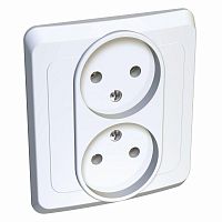 Розетка 2-м СП Этюд 16А IP20 без заземл. бел. SchE PC16-005B