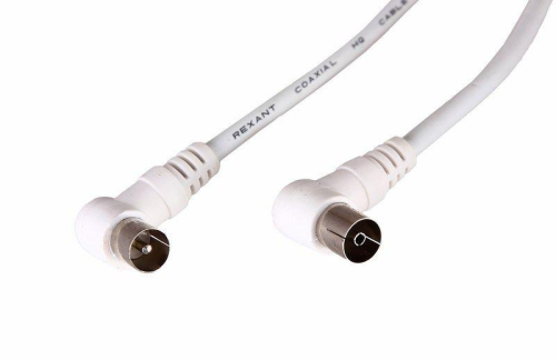 Шнур TV Plug - TV Jack 3м угловой бел. Rexant 18-0024 фото 3