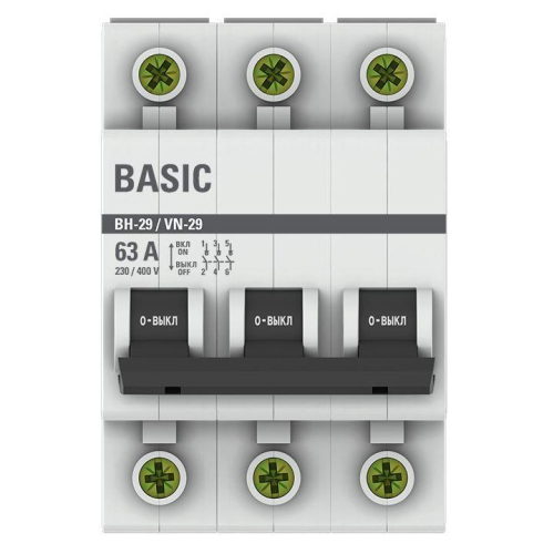 Выключатель нагрузки 3п 63А ВН-29 Basic EKF SL29-3-63-bas фото 2