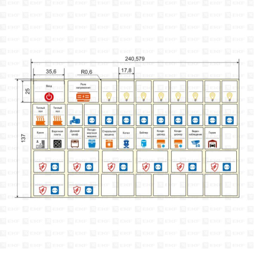 Наклейка модульная средний комплект 137х240 PROxima EKF mn-1-2 фото 5