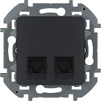 Розетка RJ45 2-м Inspiria CAT.6 UTP антрацит Leg 673843