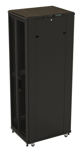 Шкаф напольный 19дюйм 42U 2055х800х1000мм TTB-4281-DD-RAL9004 перф. двери черн. Hyperline 392684 фото 3