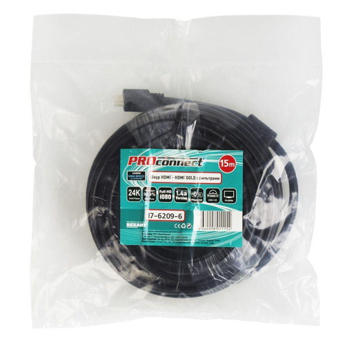 Шнур HDMI - HDMI gold 15м с фильтрами (PE bag) PROCONNECT 17-6209-6 фото 13