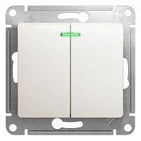 Механизм выключателя 2-кл. СП Glossa 10А IP20 (сх. 5а) 10AX с подсветкой перламутр SchE GSL000653