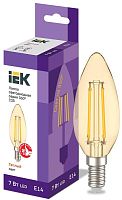 Лампа светодиодная 360° C35 7Вт свеча 2700К E14 230В золото IEK LLF-C35-7-230-30-E14-CLG