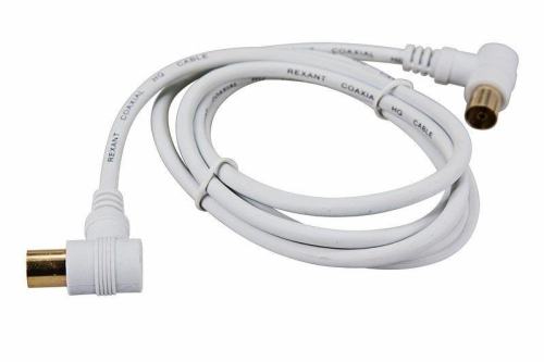 Шнур TV Plug - TV Jack 3м угловой бел. Rexant 18-0024 фото 4