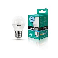 Лампа светодиодная LED8-G45/845/E27 8Вт шар 4500К бел. E27 750лм 170-265В Camelion 12394