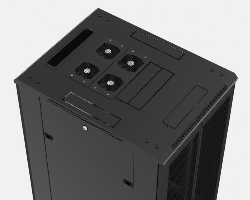 Шкаф напольный 19дюйм 42U 2055х800х1000мм TTB-4281-DD-RAL9004 перф. двери черн. Hyperline 392684 фото 6