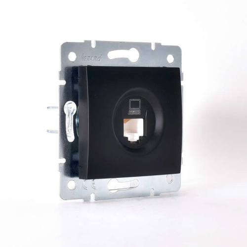 Механизм розетки компьютерн. 1-м СП KARINA RJ45 черн. бархат LEZARD 707-4288-139 фото 2