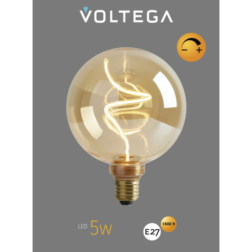 Лампа светодиодная филаментная Loft 271 G125 5Вт 1800К E27 DIM Voltega 8558 фото 6