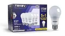 Лампа светодиодная 15Вт А60 4000К Е27 176-264В Promo 5+1 TOKOV ELECTRIC Promo-A60-E27-15-4K