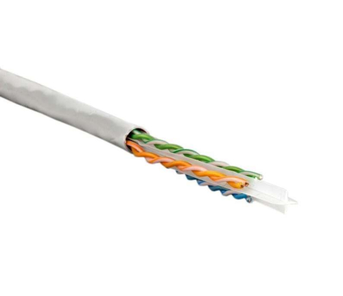 Кабель витая пара U/UTP кат.6 4х2х23AWG solid PVC UUTP4-C6-S23-IN-PVC-GY-305 сер. 305м (м) Hyperline 42047