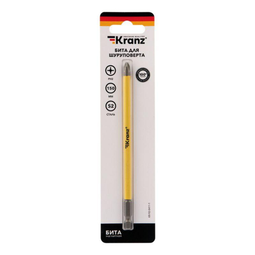 Бита для шуруповерта PH2х150мм (уп.1шт) Kranz KR-92-0411-1 фото 3