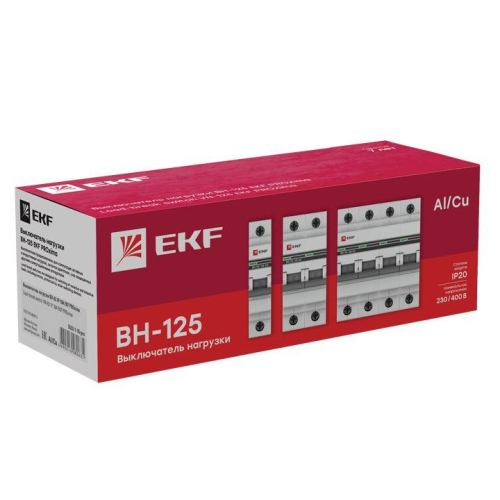 Выключатель нагрузки 1п 125А ВН-125 PROxima EKF SL125-1-125-pro фото 4