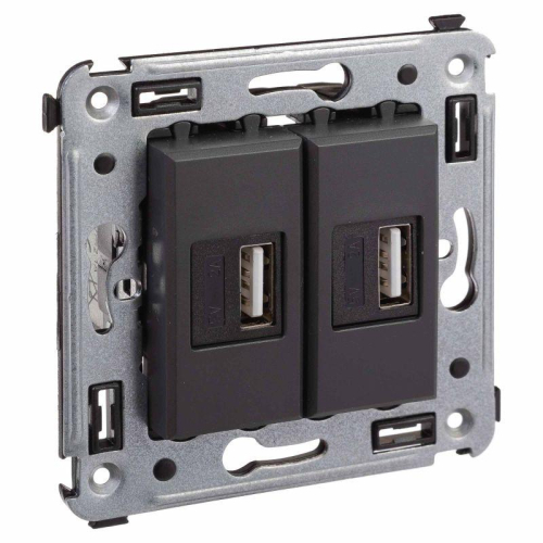 Устройство зарядное USB СП Avanti "Черный матовый" DKC 4412543 фото 2