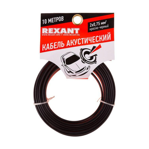 Кабель Stereo 2х0.75 красн./черн. (уп.10м) Rexant 01-6104-3-10 фото 2