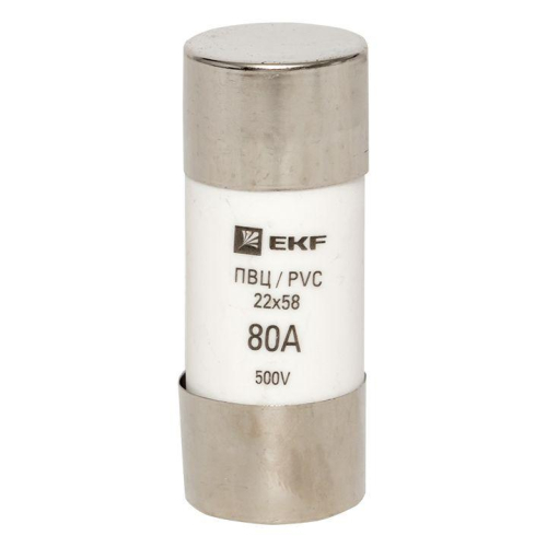 Вставка плавкая цилиндрическая ПВЦ 22х58 80А EKF pvc-22x58-80 фото 2
