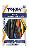 Набор термоусадочной трубки 7 цветов по 1шт (100мм) размеры 4/2; 6/3; 8/4; 10/5; 12/6 TOKOV ELECTRIC TKE-THK-4-12-0.1-7С