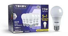 Лампа светодиодная 15Вт А60 3000К Е27 176-264В Promo 5+1 TOKOV ELECTRIC Promo-A60-E27-15-3K