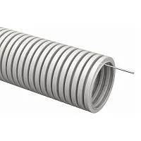 Труба гофрированная ПВХ d25мм с протяжкой сер. (уп. 50м) TOKOV ELECTRIC TKE-TG/P-25-C06/50