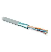 Кабель FUTP4-C5E-S24-IN-LSZH-GY-305 (FTP4-C5E-SOLID-LSZH-GY-305) витая пара экран-фольга FTP (F/UTP) кат.5; 4 пары (24 AWG) ож (solid) LSZH сер. (уп.305м) Hyperline 45788