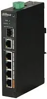 Коммутатор DH-PFS3106-4ET-60 4х100Мбит 1G 1SFP 3PoE+ 60Вт неуправляемый Dahua 1365854