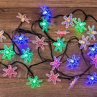 Гирлянда светодиодная "Снежинки" 30LED мультиколор 4.4м с контроллером Neon-Night 303-065